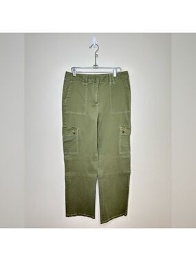 Army Green Cotton Stretch Cargo Pants Size 8